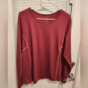 Zelos 1x Garnet long sleeve thumb hole access athletic shirt